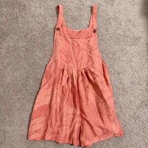 Simply Sisters Elegant Coral Leaf Print Jumpsuit